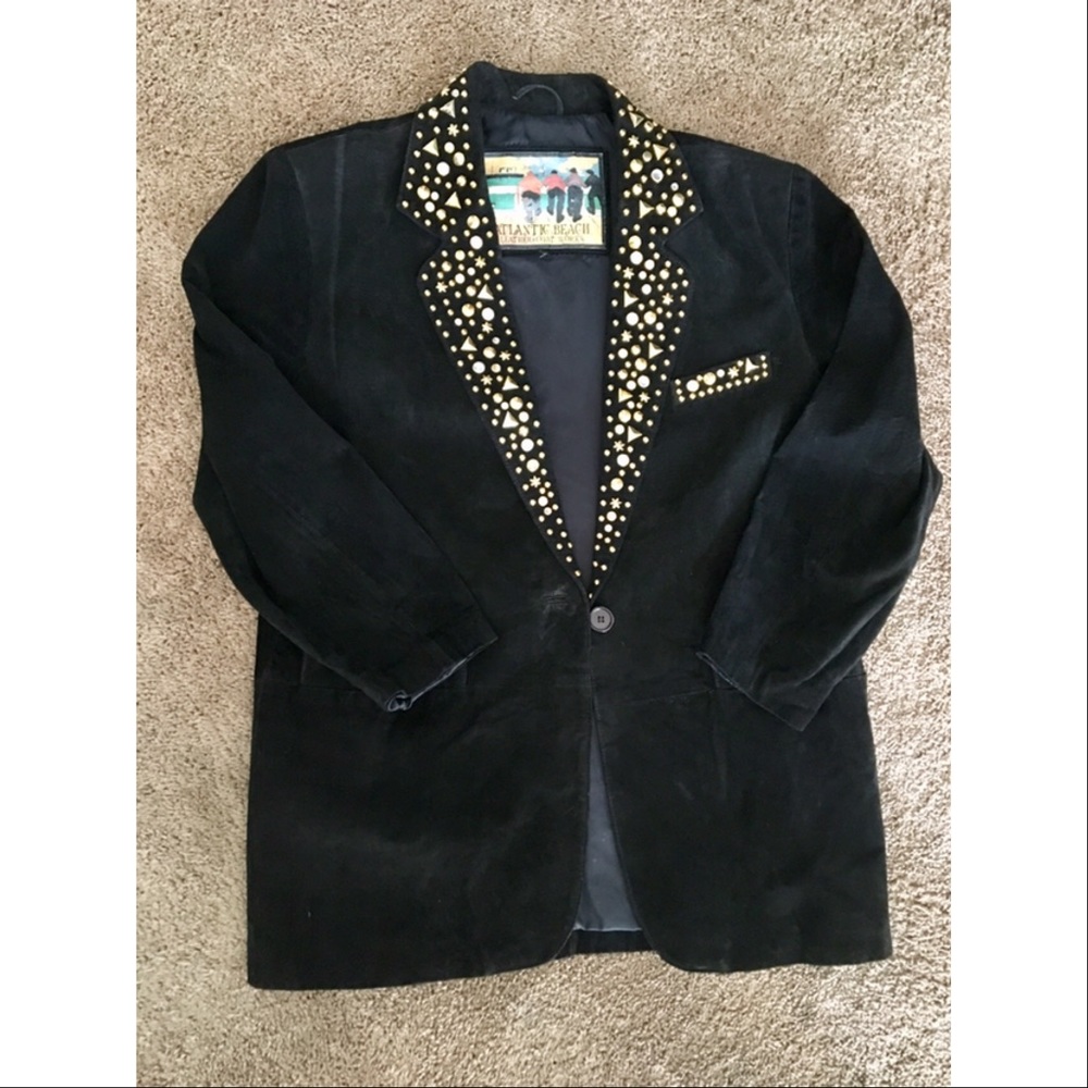 Ladies Black  Atlantic Beach Leather jacket.